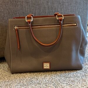 Dooney & Bourke Pebble Grain Leather Satchel in Elephant